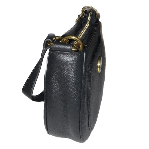 JOY Black Chic Leather Bag with Removable Pompom Plus RFID Tech & Anti-Microbial - Picture 8 of 10
